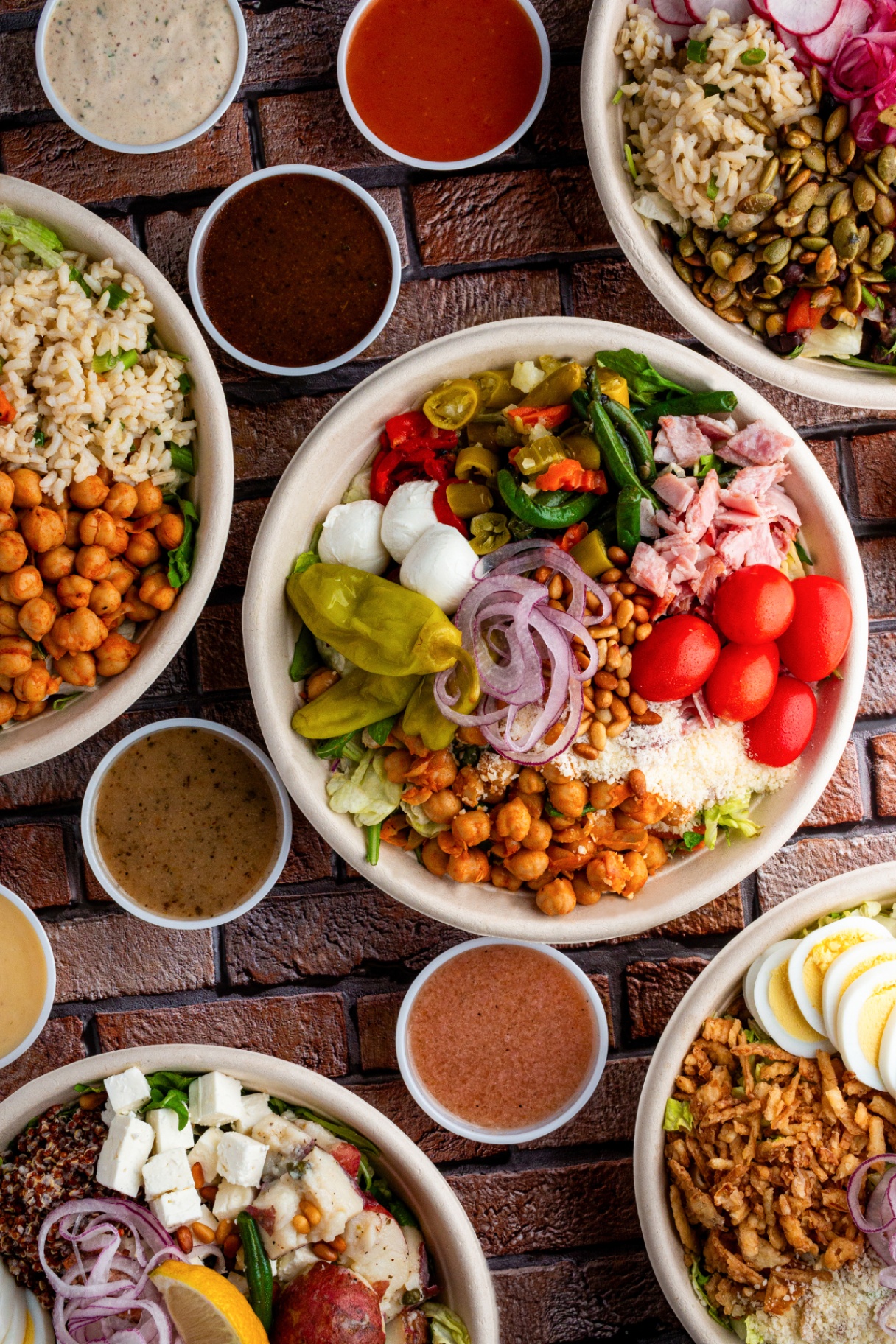 Chef-crafted salad and grain bowls with house-made dressings